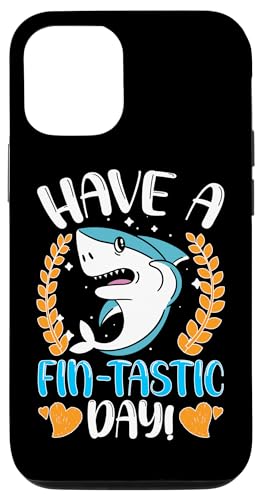 Sharks: Habt einen tollen Tag! Hülle für iPhone 12/12 Pro von Great White Shark Designs For Kids