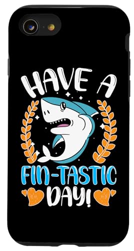 Sharks: Habt einen tollen Tag! Hülle für iPhone SE (2020) / 7 / 8 von Great White Shark Designs For Kids