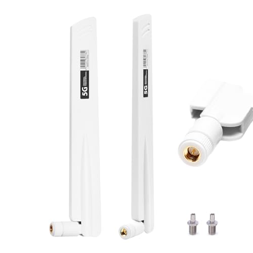 5G LTE Antenne 4G LTE Signal Gain Antenne 18DBI Signalverstärker SMA / TS9 Stecker Omnidirektionale WLAN-Antenne,600-6000MHz,für WLAN-Router WiFi Booster Gateway USB-Adapter,FPV-Kameramonitor - Weiß von Greatzer