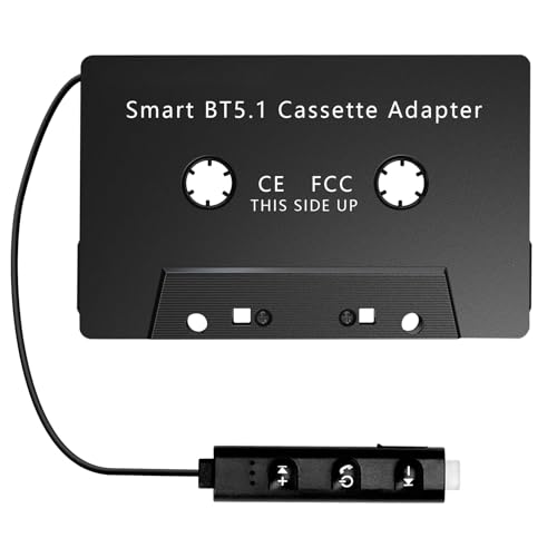 Kassetten Bluetooth 5.1 Adapter für Autoradio KFZ-Kassettenadapter Bluetooth Car Audio Kassette auf AUX Adapter mit Hi-Fi Stereo Freisprechfunktion für Smartphones/MP3-/CD-Player/iPod am Autoradio von Greatzer