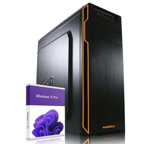 GREED® Basic 7 - Schneller PC mit Intel Core i5 - Leiser Computer + Rechner für Büro & Home Office mit 3,6 GHZ - 8GB DDR4 RAM/Arbeitsspeicher - 512 GB SSD - DVD+RW - WLAN - inkl. Windows 11 Pro von Greed