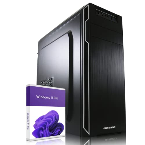 GREED® Multimedia 7 - Schneller PC mit Intel Core i7 - Leiser Computer + Rechner für Büro & Home Office mit 4,0 GHZ, 16GB DDR4 RAM/Arbeitsspeicher - 240GB SSD + 1TB HDD - DVD+RW - WLAN, Win11 Pro von Greed