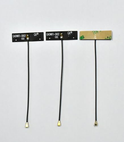 Bluetooth/WiFi Dual Bands FPC Antenne (2,4 GHz/5 GHz) mit IPEX1- oder IPEX4-Anschluss, 3er-Pack, Schwarz (IPEX1-Stecker mit 10 cm Kabellänge, 1,13 mm Kabeldurchmesser) von Green Antenna