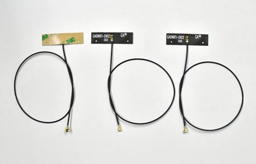 Bluetooth/WiFi Dual Bands FPC Antenne (2,4 GHz/5 GHz) mit IPEX1- oder IPEX4-Anschluss, 3er-Pack, Schwarz (IPEX1-Stecker mit 25 cm Kabellänge, 1,13 mm Kabeldurchmesser) von Green Antenna