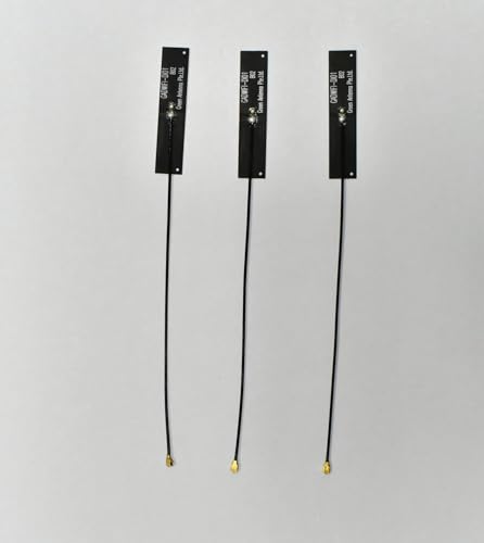 Dualband-WLAN-Antenne, 2,4 GHz/5 GHz FPC, IPEX1-Anschluss mit verschiedenen Kabellängen, 3 Stück, Schwarz (15 cm Kabellänge) von Green Antenna