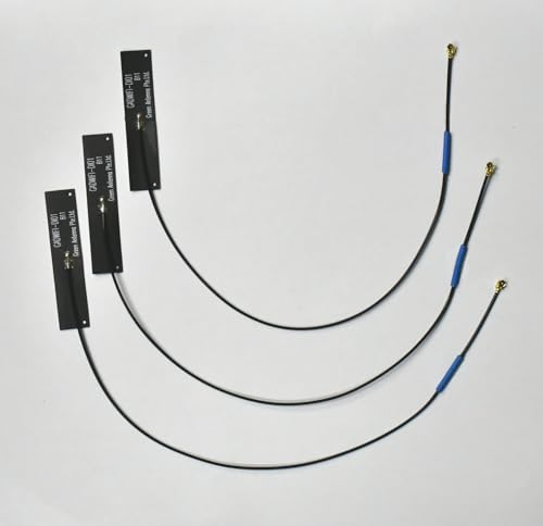 Dualband-WLAN-Antenne, 2,4 GHz/5 GHz FPC, IPEX1-Anschluss mit verschiedenen Kabellängen, 3 Stück, Schwarz (24 cm Kabellänge) von Green Antenna
