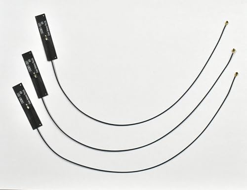Dualband-WLAN-Antenne, 2,4 GHz/5 GHz FPC, IPEX1-Anschluss mit verschiedenen Kabellängen, 3 Stück, Schwarz (31 cm Kabellänge) von Green Antenna