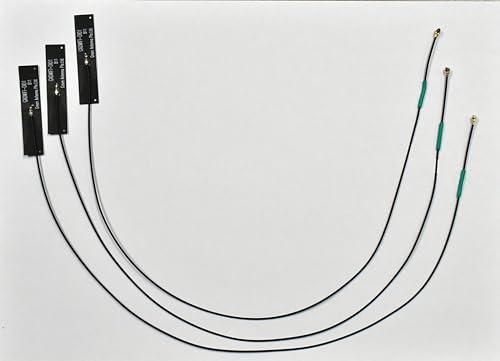 Dualband-WLAN-Antenne, 2,4 GHz/5 GHz FPC, IPEX1-Anschluss mit verschiedenen Kabellängen, 3 Stück, Schwarz (42 cm Kabellänge) von Green Antenna