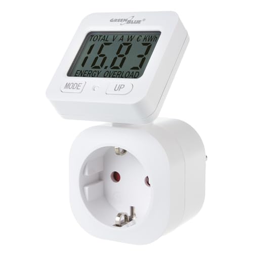 Green Blue Strommessgerät, Energiekostenmessgerät, Digitaler Wattmeter, Stromverbrauchszähler, Energiezähler | 16A Max: 3680 W, Anzeige von verbrauchten kWh und Energiekosten Green Blue Strommessgerät, Energiekostenmessgerät, Digitaler Wattmeter, Stromverbrauchszähler, Energiezähler | 16A Max: 3680 W, Anzeige von verbrauchten kWh und Energiekosten von Green Blue