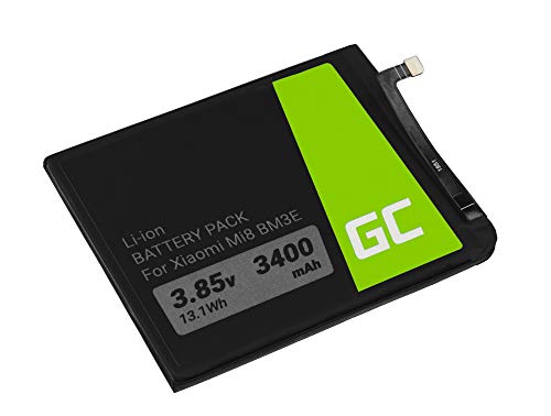 Batterie Green Cell BM3E für Handy Akku Xiaomi Mi 8 Dipper M1803E1A M1808D | Li-lon Zellen | 3.85V 3400mAh | Markenakku | ohne Memory-Effekt | Reale Kapazität | Reale Kapazität von Green Cell