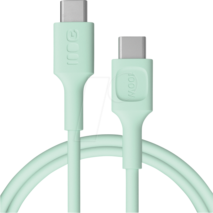 GC KAB100PF120MG - Daten-/ Ladekabel  USB C-Stecker > C Stecker, 100 W, 1,2 m, mint von Green Cell
