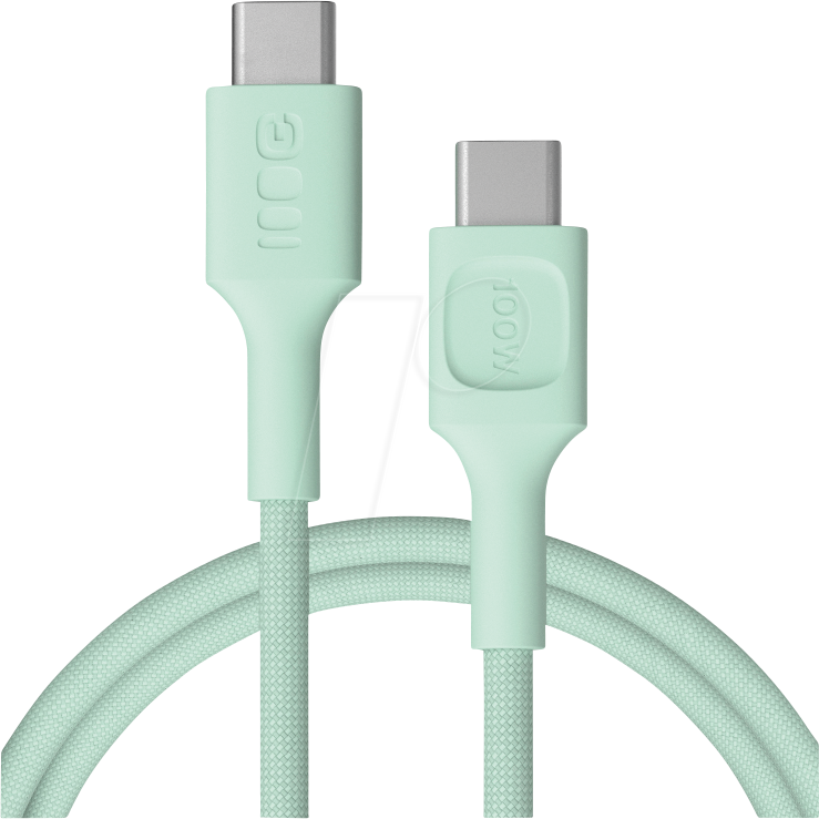 GC KAB100PS120MG - Daten-/ Ladekabel  USB C-Stecker > C Stecker, 100 W, 1,2 m, mint von Green Cell