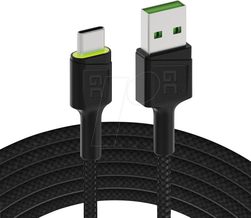 GC KABGC13 - Daten-/ Ladekabel USB A-Stecker > C Stecker, mit LED-Beleuchtung von Green Cell