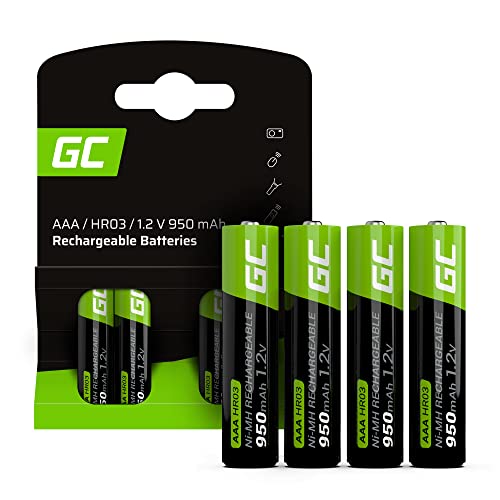 GREEN CELL Akku 950 mAh 1.2V [4 Stück] Batterien AAA Micro NI-MH Akkubatterien sofort einsatzbereit, Starke Leistung, geringe Selbstentladung, wiederaufladbare Akku Batterie, ohne Memory-Effekt von Green Cell