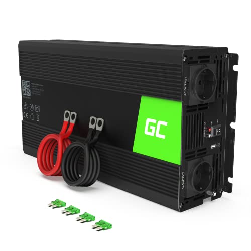 Green Cell® 1500W/3000W 12V auf 230V Volt kfz Spannungswandler Wechselrichter Power Solar Inverter DC AC Umwandler Stromwandler Fahrzeuge Wohnwagen Auto Modifizierte Sinus Sine Wave Autoladegerät von Green Cell