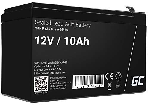 Green Cell® AGM 12V 10Ah Akku Vlies VRLA Blei-Batterie Bleiakku Ersatzakku Gelakku Akkubatterie Zyklenfest Unbemann UPS USV Notstrom USV-Anlage UPS -Anlage Backup-Batterie Batteriebackup von Green Cell