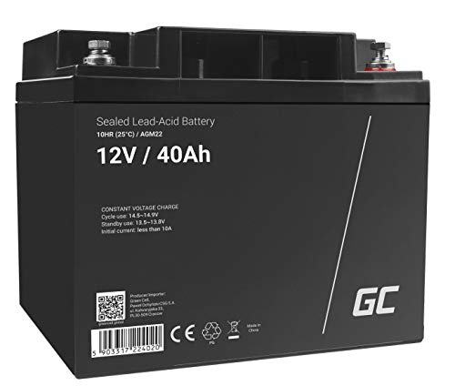 Green Cell® AGM 12V 40Ah Akku Vlies Batterie VRLA Blei Batterie Bleiakku Versorgungsbatterie Zyklenfest Wartungsfrei Caravan Photovoltaik Rollstuhl Solarbatterie Wohnwagen Golfwagen Boot von Green Cell