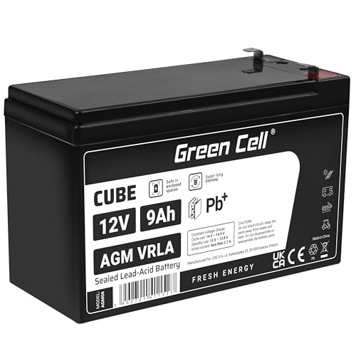 Green Cell® AGM 12V 9Ah Akku Vlies Batterie VRLA Blei Batterie Bleiakku Ersatzakku Akkubatterie Versorgungsbatterie Zyklenfest Wartungsfrei UPS USV Notstrom Batteriebackup Verkaufsautomaten von Green Cell