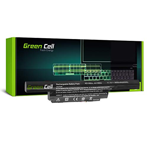 Green Cell® AS16B5J AS16B8J Laptop Akku für Acer Aspire E15 E5-575 E5-575G E5-575T E5-575TG F15 F5-573 F5-573G TravelMate P259 P259-M P259-G2-M P259-G2-MG (6 Zellen 5600mAh 11.1V Schwarz) von Green Cell