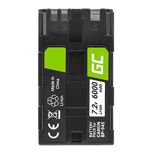 Green Cell® BP-80 BP-941 BP-945 Kamera-Akku für Canon DM-XL1 XL1S XL2 XLM2 V400 V520 V40Hi V60Hi V220 V420 V65 V32 V500 V72 V40 V50Hi ES5000 ES50 ES6000 ES75 (Li-Ion Zellen 6000mAh 7.2V Schwarz) von Green Cell