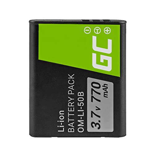 Green Cell® LI-50B Kamera-Akku für Olympus SH-25MR, SZ-10/11/12/15/16/20/30MR/31MR, Stylus 1010 9000 9010, Tough 6000 8000 TG-810 820 830 870, XZ-1 XZ-10, Full Decoded (770mAh 3.7V Schwarz) von Green Cell