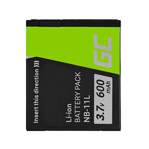 Green Cell® NB-11L NB-11LH Kamera-Akku für Canon IXUS 125 HS 133 140 150 170 180 240 HS SX400 is SX410 is PowerShot A2400 is A2600 A3400 is A4000 is, Full Decoded (Li-Ion Zellen 600mAh 3.7V Schwarz) von Green Cell
