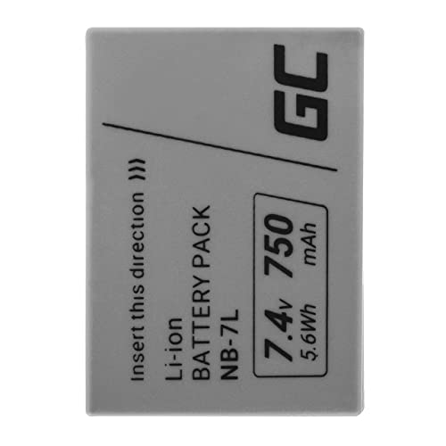Green Cell® NB-7L NB7L CB-2LZE 315B001 Kamera-Akku für Canon PowerShot G10 G11 G12 SX30 is CB-2LZ, Full Decoded, Die hochwertigste Markenbatterie Green Cell (Li-Ion Zellen 750mAh 7.4V Schwarz) von Green Cell
