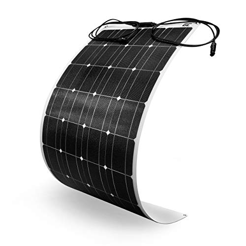 Green Cell (100W 12V 18V) ETFE Flexible Solarpanel Monokristallines Solarmodul Solarzelle Photovoltaik für 12V Batterie, Boot, Wohnmobil, Auto, Camping, Caravan, RV, Wohnwagen mit MC4 von Green Cell