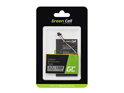 Green Cell ® Topaz TOPAZPCZF1045003501 Akku, Batterie für GPS Navigon 70 Easy 70 Plus 70 Premium 70 Premium Live 70/71 70/71 Plus 70/71 Easy 70/71 Premium (Li-Polymer Zellen 1200mAh 3.7V Schwarz) von Green Cell