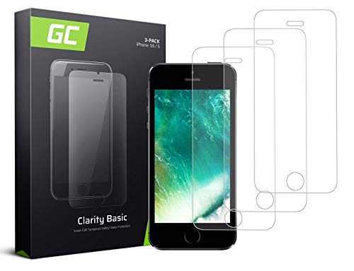 Green Cell 3 Stück Panzerglas für iPhone 5 / 5C / 5S / SE Displayschutzfolie Schutzfolie Schutzglas 9H Härte Glasfolie Glass Screen Protector Panzerfolie von Green Cell