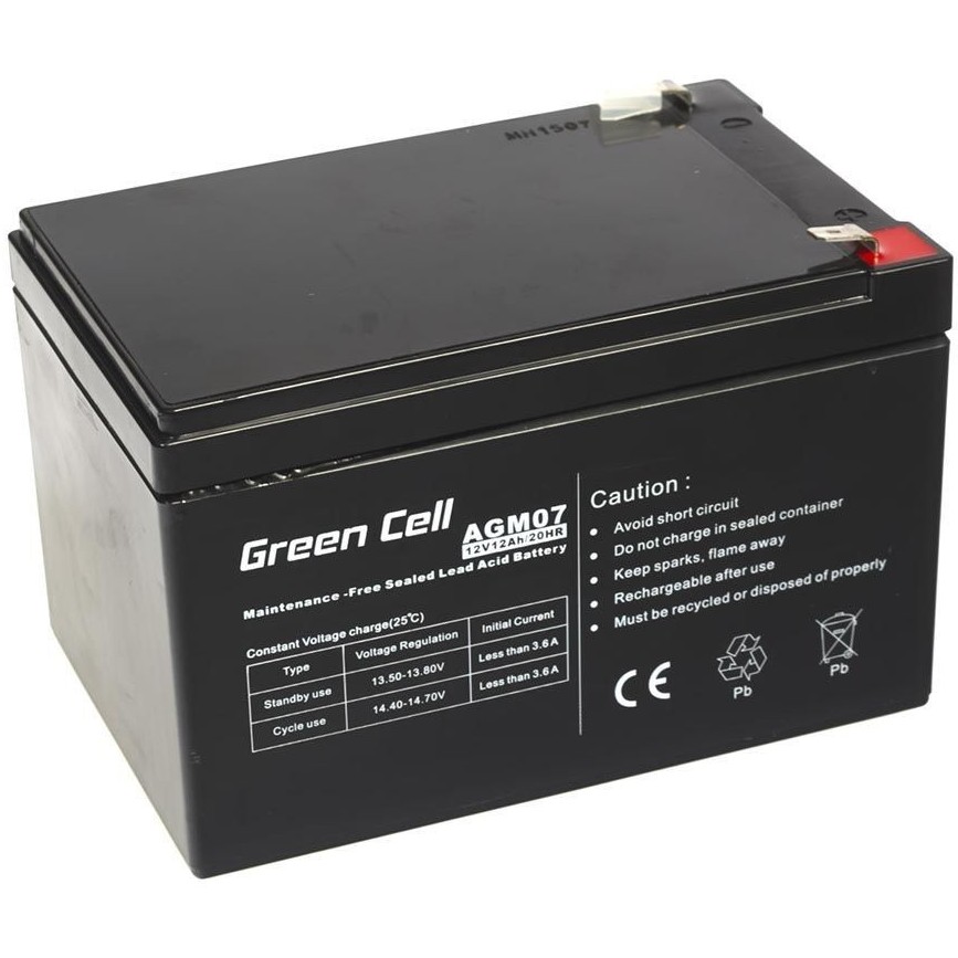 Green Cell AGM Battery 12V 12Ah - Batterie - 12.000 mAh von Green Cell