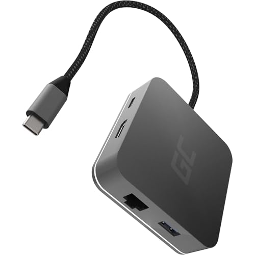 Green Cell Adapter Dockstation GC® USB-C HUB 6 im 1 3X USB 3.0, HDMI 4K, Ethernet, USB-C mit Power Delivery 87W für MacBook Pro 13/15, Dell XPS 13/15 kompatibel mit Samsung DeX von Green Cell