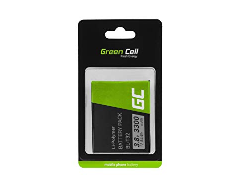 Green Cell BL-T32 Handy Akku für LG G6 H870 H873 | Li-Polymer Zellen | 3300 mAh 3.8V | Ersatz Smartphone Batterie | Markenakku | Volle Kompatibilität | Reale Kapazität | ohne Memory-Effekt von Green Cell