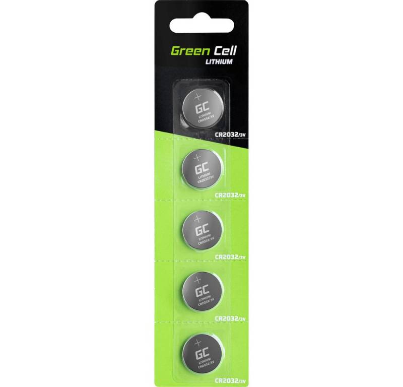 Green Cell Green Cell Knopfzelle CR 2032 3 V 10 St. 220 mAh Lithium CR2032 Knopfzelle, (3.00 V) von Green Cell