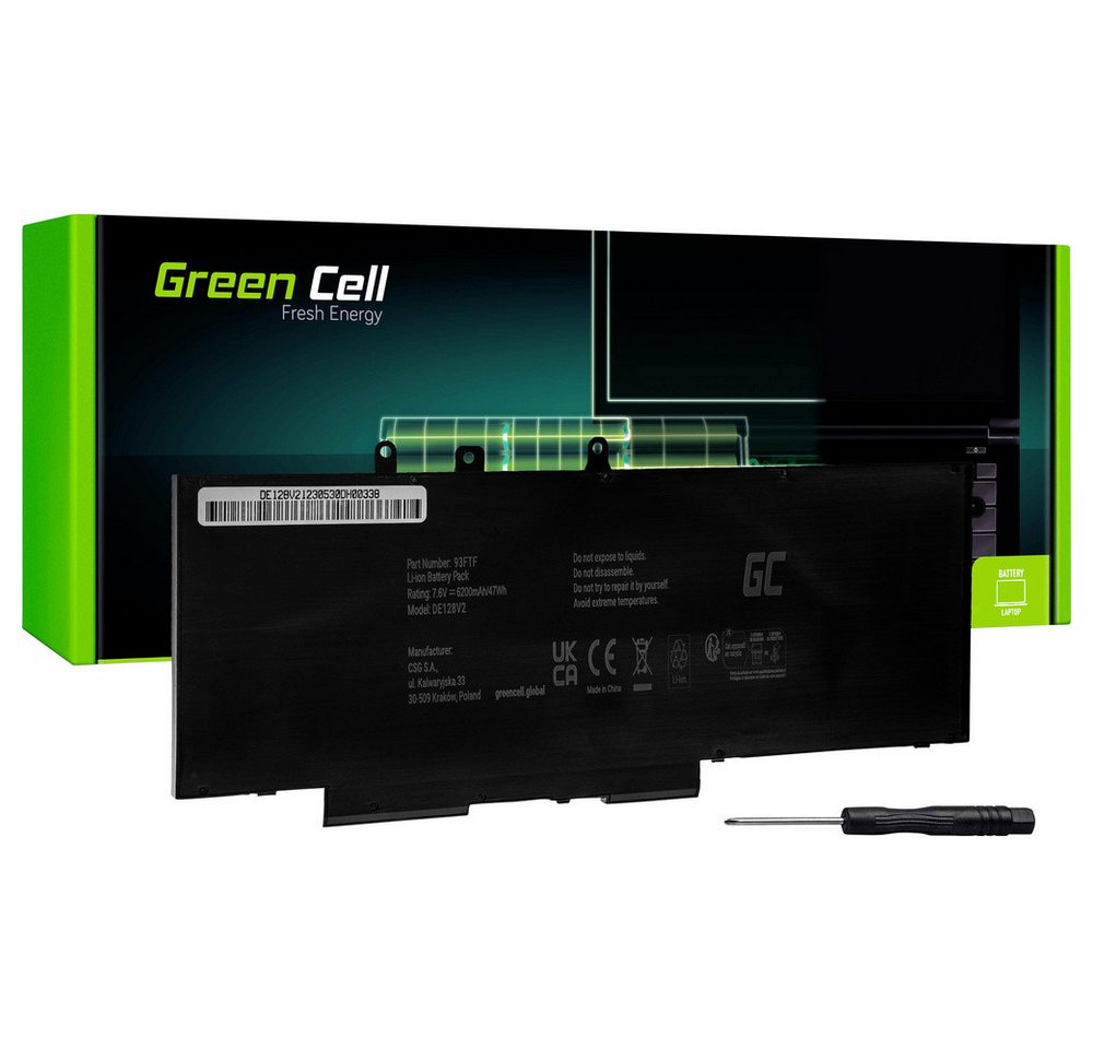 Green Cell Green Cell Notebook-Akku 7.6 V 6000 mAh Dell Laptop-Akku 6000 mAh (7.60 V) von Green Cell