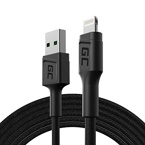 Green Cell Kabel USB-A - Lightning 2m Ladekabel Schwarz Schnellladekabel für Apple iPhone 14 13 12 11 SE Pro Max X XR XS Max 8 7 Plus 6 6S 5 5C 5S Plus | iPad Air/Pro/Mini | iPod Green Cell Kabel USB-A - Lightning 2m Ladekabel Schwarz Schnellladekabel für Apple iPhone 14 13 12 11 SE Pro Max X XR XS Max 8 7 Plus 6 6S 5 5C 5S Plus | iPad Air/Pro/Mini | iPod von Green Cell