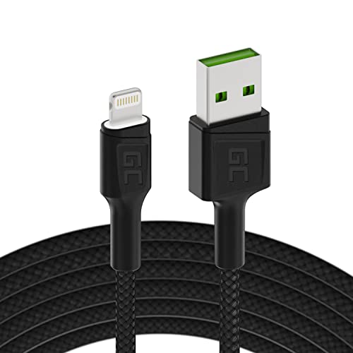 Green Cell Kabel USB-A - Lightning 2m mit LED-Beleuchtung Ladekabel Schwarz Schnellladekabel für Apple iPhone 14 13 12 11 SE Pro Max X XR XS Max 8 7 Plus 6 6S 5 5C 5S Plus | iPad Air/Pro/Mini | iPod Green Cell Kabel USB-A - Lightning 2m mit LED-Beleuchtung Ladekabel Schwarz Schnellladekabel für Apple iPhone 14 13 12 11 SE Pro Max X XR XS Max 8 7 Plus 6 6S 5 5C 5S Plus | iPad Air/Pro/Mini | iPod von Green Cell