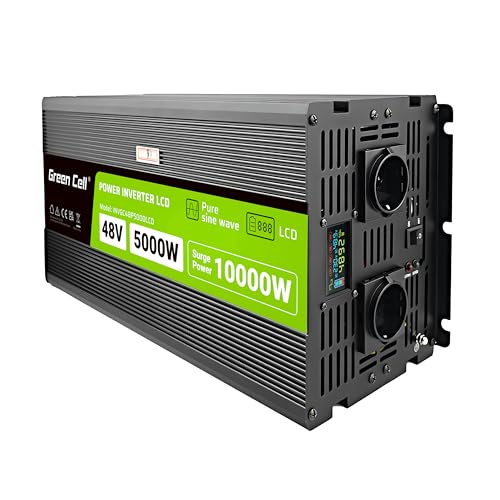 Green Cell LCD Spannungswandler 5000W/10000W 48V auf 230V Reiner Sinus Volt Spannungswandler Wechselrichter Konverter Pure Sine Wave Power PowerInverter DC AC Umwandler Stromwandler Wohnwagen Auto Green Cell LCD Spannungswandler 5000W/10000W 48V auf 230V Reiner Sinus Volt Spannungswandler Wechselrichter Konverter Pure Sine Wave Power PowerInverter DC AC Umwandler Stromwandler Wohnwagen Auto von Green Cell