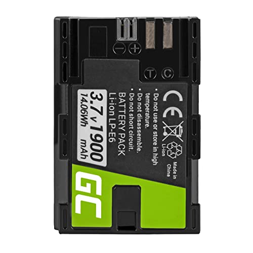 Green Cell LP-E6 LP-E6N Kamera-Akku für Canon Batterygrip BG-E6 EOS 5D Mark II 5D Mark III 60D 60DA 6D 7D, Full Decoded Li-Ion Zellen 1900mAh 7.4V Schwarz Green Cell LP-E6 LP-E6N Kamera-Akku für Canon Batterygrip BG-E6 EOS 5D Mark II 5D Mark III 60D 60DA 6D 7D, Full Decoded Li-Ion Zellen 1900mAh 7.4V Schwarz von Green Cell