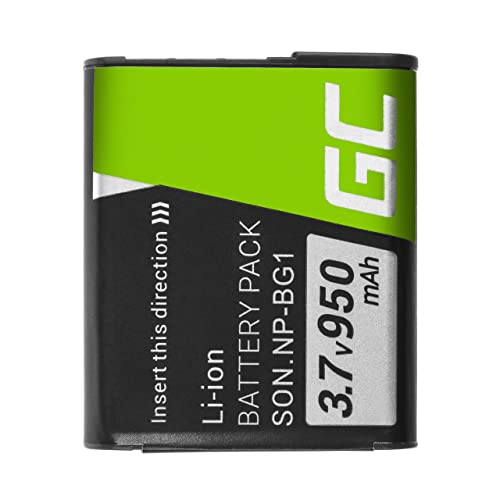 Green Cell NP-BG1 NP-FG1 Kamera-Akku für Sony DSC-HX5V HX7V HX9V HX10 HX20 H10 H20 H50 H90 W100 W110 W120 W150 W170 W200 W210 W215 W230 W290 W40 W50 WX10, Full Decoded (1100mAh 3.7V Schwarz) von Green Cell