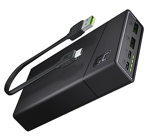 Green Cell Powerbank 20000mAh 18W PD USB C Externer Handyakkus GC PowerPlay20 Tragbares Ladegerät Power Delivery Schnellladefunktion QC 3.0 für iPhone 15 14 13 12, Samsung Galaxy, iPad, Handys von Green Cell