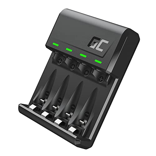 Green Cell VitalCharger Batterieladegerät Ladegerät mit Micro USB und USB-C für NI-MH AA/AAA / R6 / R03 Mignon Akku. 4-Kanal-Ladesystem - lädt ab 1 bis 4 AA oder AAA Akkus, LED-Signalisierung. Green Cell VitalCharger Batterieladegerät Ladegerät mit Micro USB und USB-C für NI-MH AA/AAA / R6 / R03 Mignon Akku. 4-Kanal-Ladesystem - lädt ab 1 bis 4 AA oder AAA Akkus, LED-Signalisierung. von Green Cell