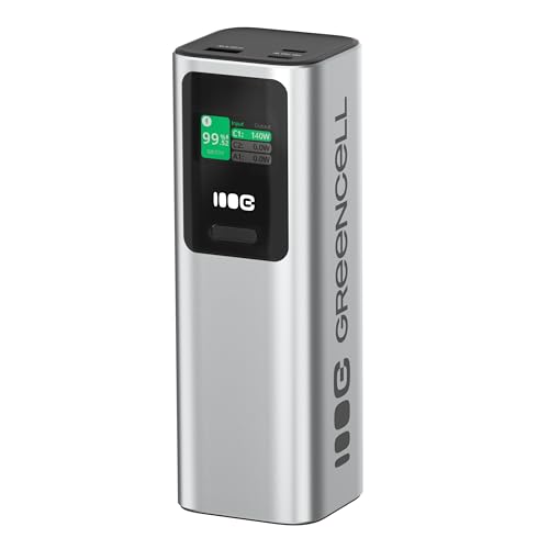 Greencell PowerPlay Ultra Powerbank 25200mAh 140W, USB-C PD, Schnellladung für Laptop, MacBook, iPhone 16/15/14 Pro Max, LCD Display, Externes Ladegerät für Geräte mit hohem Strombedarf Greencell PowerPlay Ultra Powerbank 25200mAh 140W, USB-C PD, Schnellladung für Laptop, MacBook, iPhone 16/15/14 Pro Max, LCD Display, Externes Ladegerät für Geräte mit hohem Strombedarf von Green Cell