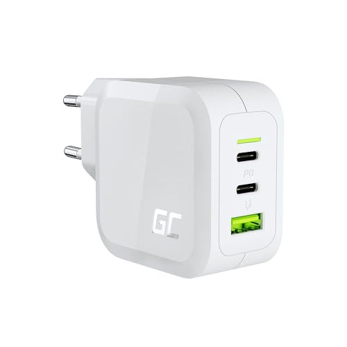 USB C Ladegerät Weißes Green Cell GaN 65W 3 Port 2x USB-C PD 1x USB-A QC 3.0 Handy Schnellladegerät Power Adapter Schnell Netzteil Ladestecker Wandladegerät für Laptops, MacBook, iPhone Android Handys USB C Ladegerät Weißes Green Cell GaN 65W 3 Port 2x USB-C PD 1x USB-A QC 3.0 Handy Schnellladegerät Power Adapter Schnell Netzteil Ladestecker Wandladegerät für Laptops, MacBook, iPhone Android Handys von Green Cell