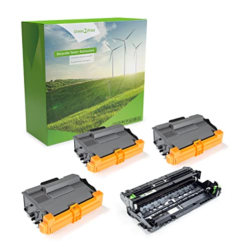 Green2Print 3X Toner, 1x Trommel 3X 8000, 1x 50000 Seiten ersetzt Brother DR-3400, TN-3480 passend für Brother DCP-L5500D, DCP-L5500DN, DCP-L6600DW, HL-L5000D, HL-L5100DNTT, HL-L5100DN, HL-L5100 von Green2Print