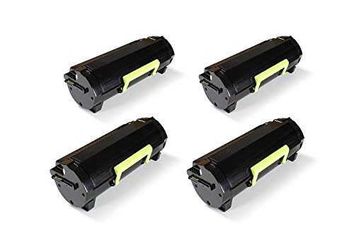 Green2Print Toner 4 Kartuschen schwarz 4X 10000 Seiten ersetzt Lexmark 50F0XA0, 502XA, 50F2X00, 502X, 50F2X0E, 502XE passend für Lexmark MS410D, MS410DN, MS415DN, MS510DN, MS610DN, MS610DE, MS610 von Green2Print