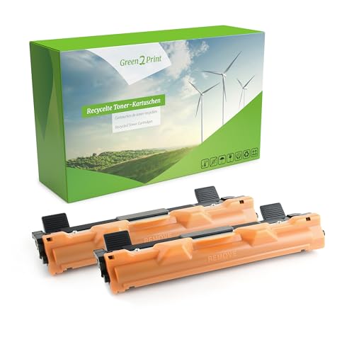 Green2Print Toner Doppelpack, 2 Kartuschen 1500 Seiten ersetzt Brother TN-1090 passend für Brother DCP1622WE, DCP1623WE, HL1222WE, HL1223WE von Green2Print