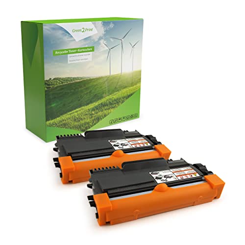 Green2Print Toner Doppelpack, 2 Kartuschen 2X 1000 Seiten ersetzt Brother TN-2010 passend für Brother DCP7055W, DCP7055, HL2130, HL2135W von Green2Print