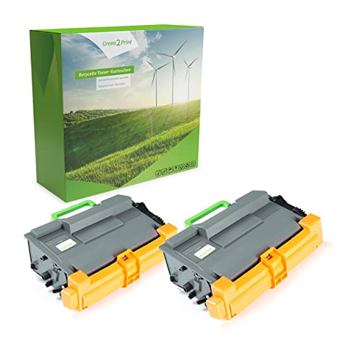Green2Print Toner Doppelpack, 2 Kartuschen 2X 20000 Seiten ersetzt Brother TN-3520 passend für Brother HLL6400DWTT, HLL6400DW, MFCL6900DW von Green2Print