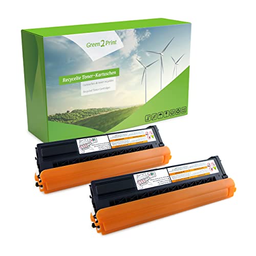 Green2Print Toner Doppelpack, 2 Kartuschen 2X 4000 Seiten ersetzt Brother TN-325BK passend für Brother DCP9055CDN, DCP9270CDN, HL4140CN, HL4150CDN, HL4570CDW, HL4570CDWT, MFC9460CDN, MFC9465CDN, von Green2Print